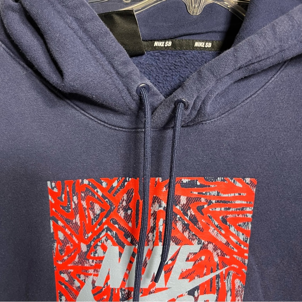 Nike Sb Hooded Sweater Mens Xl Blue Triangle Gfx Graphic Print View 3
